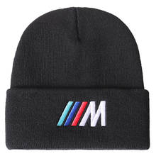 Racing letters 100% Cotton Warm Winter ski Beanie Knit Cap Knitted Hat Skullies & Beanies Unisex fashion outdoor Casual caps 2024 - buy cheap