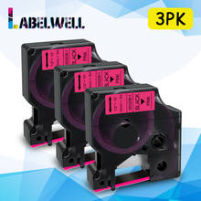 Labelwell 3PK 1933238-1 Compatible for Dymo D1 12mm label tape 1933238-1 Black on Fluorescent Pink for Dymo LabelManager 280 160 2024 - buy cheap