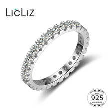 LicLiz-Anillos Eternity de circonia cúbica pavimentada para mujer, de Plata de Ley 925, anillo de compromiso de boda de cristal, joyería de plata LR0453 2024 - compra barato