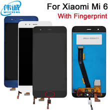 Pantalla LCD para Xiaomi Mi 6, montaje de digitalizador con pantalla táctil de 5,15 pulgadas, piezas de repuesto, con huella dactilar 2024 - compra barato
