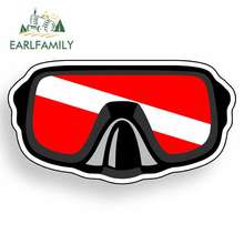 EARLFAMILY 13cm x 7cm For Diver Down Mask Car Bumper Window Stickers Vinyl Car Wrap Body For Car Motorcycle Graffiti Sticker 2024 - buy cheap