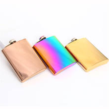 Colorful plating hip flask portable 304stainless steel hip flask travel whiskey alcohol liquor bottle flagon for Whisky Bottle 2024 - buy cheap