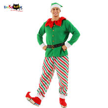Erashioky 2020 novo traje de natal elfo para os homens papai noel cosplay natal ano novo festa fantasia vestido adulto 2024 - compre barato
