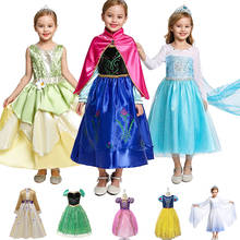 Платье принцессы для девочек; Платье Анны и Эльзы; Белоснежка; Детские вечерние платья; Детский костюм принцессы; Одежда для костюмированной вечеринки на день рождения для девочек 2024 - купить недорого