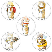 TAFREE Cute Cartoon Baby Cats Round Glass Cabochon Dome 12mm/15mm/16mm/18mm/20mm/25mm Art Animals Jewelry Findings AL490 2024 - buy cheap