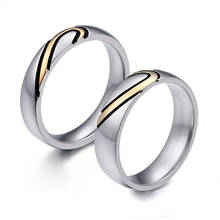 Уникальные корейские свадебные кольца в японском стиле с сердцем для влюбленных для пар, свадебное кольцо из нержавеющей стали 2024 - купить недорого