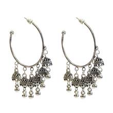 Antique Metal India Jhumka Jhumki Circle Hoop Earrings For Women Boho Ethnic Big Bell Drop Earring Jewelry Gifts 2024 - buy cheap