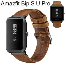 Smartwatch 20mm, pulseira de couro para xiaomi huami amazfit bip lite s u pro, amazfit gts 2 2e mini 2024 - compre barato