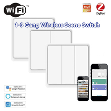 Interruptor inalámbrico de 12 escenas, controlador de botón con batería, automatización para módulos de dispositivos Tuya ZigBee 3 Gang 2024 - compra barato