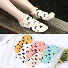5Pairs Women Socks Small Cats Cartoon Pattern Boat Sock Breathable Casual Girls Female Summer Socks Invisible Ankle  Socks 2024 - buy cheap