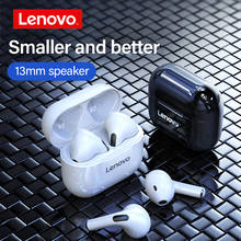 Lenovo-fone de ouvido lp40 original com bluetooth 5.0, som imersiva, alta fidelidade, tws, microfone com controle por toque, para tempo de espera longo 2024 - compre barato