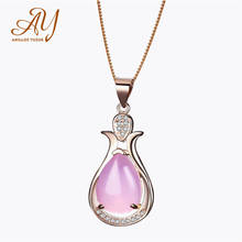 Anillos Yuzuk Authentic 925 Sterling Silver Rose Quartz Pendant Necklace With Box Chain For Women Fine Jewelry Drop Shipping 2024 - buy cheap