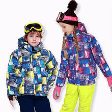 Conjunto de roupa infantil, jaqueta de inverno, calças, grosso, quente, esqui, conjunto para 4-12 anos, crianças, meninos, meninas, à prova de vento, roupas ao ar livre 2024 - compre barato