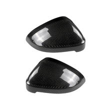 Tapas de espejo retrovisor de coche, cubiertas de protección de repuesto, piezas de fibra de carbono Real para Audi A4 B9 2016-2020 A5 B9 2017-2020, 2 piezas 2024 - compra barato