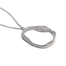 Zemior s925 sterling silver onda padrão geométrico elipsed colares para a moda feminina jóias melhor venda dia de natal 2024 - compre barato