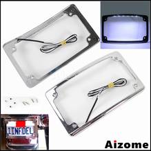 Motorcycle 12° Curved 7-3/16" Length x 4-1/4" Width LED License Bracket Frame Plate For Harley Touring Road King Chopper Cruiser 2024 - buy cheap