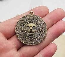 5pcs/lot--38mm, Antique bronze plated Skull Round Charms ,DIY supplies, Jewelry accessories 2024 - buy cheap