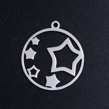 5pcs/lot Dainty Stars Stainless Steel Jewelry Pendant DIY Charms Wholesale Bracelet Making Charm OEM Order Accepted Never Rust 2024 - buy cheap