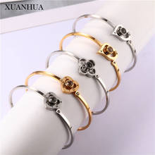 XUANHUA-Pulseras con forma de corazón para mujer, brazaletes de oro rosa, Dijes, Joyería de acero inoxidable, accesorios para mujer, joyería 2024 - compra barato