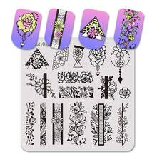 BeautyBigBang New Square Stamping Plate Flower Grass Image 6cm Stainless Steel Nail Art Stamping Plate Template for Nail Art 035 2024 - buy cheap