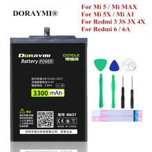 Батарея для телефона DROAYMI для Xiaomi Mi 5 5X A1 Max Redmi 3 3S 3X 4X 6 6A Note 5A Pro Y1 Lite BM47 BM49 BN31 BN37 BM22 2024 - купить недорого