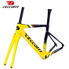 Ceccotti-Cuadro de carbono para bicicleta de carretera, marco de bicicleta de carreras con freno en V, 3K, T1000, toray, 2021 2024 - compra barato