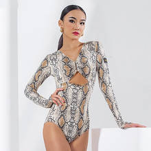 2020 Latin Dance Top Women Sexy Hollow Bodysuit Ladies Tango Salsa Cha Cha Rumba Samba Dancing Clothes Practice Wear DNV13535 2024 - buy cheap