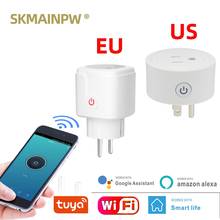Skmainpw-Adaptador de salida Wifi para UE y EE. UU., Control remoto por voz, Monitor de potencia, enchufe inteligente inalámbrico, Smart Life, 16A, 10A 2024 - compra barato