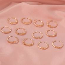 Todorova-anillos de dedo minimalistas para mujer, joyería fina abierta de oro con 12 estrellas, regalo de cumpleaños, joyería de la constelación del zodiaco 2024 - compra barato