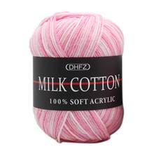 Diy lã macia crochê malhas fios fios de linhas florais coloridas fios de lã de malha bebê mão tricô suprimentos para chapéus de camisola 2024 - compre barato