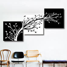 Carteles de hojas de árbol en blanco y negro, arte de pared, imágenes en lienzo, decoración del hogar, pinturas, accesorios para decoración de sala de estar, 3 paneles 2024 - compra barato