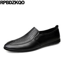 Black Luxury Soft European Designer Slip On Comfort 2021 Italian Real Leather Italy Brand Flats Men Brown Genuine Shoes Runway 2022 - buy cheap