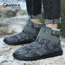 Мужские зимние ботинки на платформе WWKK, непромокаемые, из нейлона, без шнуровки, большие размеры, теплые женские ботинки на платформе, 2019 2024 - купить недорого