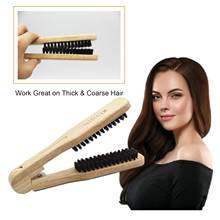 New 1pcs Wooden Hairbrush Hair Straightener Wooden Brush Salon Hairdressing Styling Comb Anti-static Dual-Brush Comb Hair Brush 2024 - buy cheap