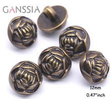 30pcs/lot Size:12mm Vintage Rose Resin Buttons for Coat Bronze Color Button Scrapbooking Accessories Plastic button(SS-857) 2024 - buy cheap