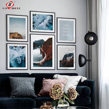 Pôsteres de tela de paisagem escandinavo, oceano nórdico, montanha, arte de parede, pinturas de fotos para sala de estar, decoração de casa 2024 - compre barato
