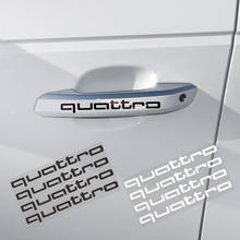 4 шт. Автомобиль дверная ручка наклейка на кузов автомобиля Наклейка для Audi Quattro a3 a4 a5 a6 s4 s5 s6 s7 c5 c6 b7 b8 b6 q3 q5 q7 автомобильные аксессуары 2024 - купить недорого