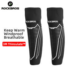 Rockbros caneleira de lã refletiva, joelheira de lã para bicicleta de estrada mtb 3m à prova de vento, repelente de água, masculina e feminina, mantém o calor 2024 - compre barato