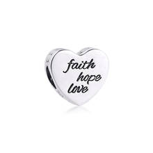 Guarantee 925 Sterling Silver Faith Hope Love Charm Beads Fits Pandora Bracelet trinket Jewelry for Women Gift DIY Making kralen 2024 - buy cheap