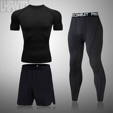 Quick Dry Men's Running Sets Compression Short sleeveshirt Sports Suits Basketball Tights Clothes Gym Fitness Jogging Sportswear 2024 - buy cheap
