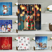 Christmas Series Bathroom Shower Curtain Snowman Santa Claus Elk Waterproof Bathroom Curtain Polyester Bath Curtains Home Decor 2024 - buy cheap