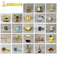 Couple Espresso Accessories Coffee Maker Brooch Mini Coffee Tamper Beautiful Coffee Badge Cafe Gift for Coffee Lovers 2024 - buy cheap