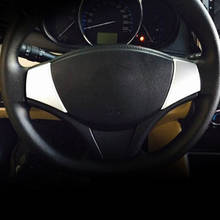 Accesorios de estilo de coche para Toyota Vios/Yaris sedan 2014 2015 2016, cubierta de marco de botón de volante de plástico ABS 2024 - compra barato