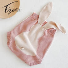 Engepapa Spring Autumn Newborn Baby Girls Jumpsuit Lovely Rabbit Ear Knitting Sleeveless Clothes Infant Baby Girls Bodysuits 2024 - buy cheap