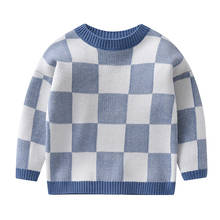Outono inverno 2020 camisola para crianças roupas para meninas bonito crianças xadrez casaco de malha camisola do bebê pulôver 2 3 4 5 6 7 8 9 ano 2024 - compre barato