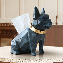 Dog Figurine Resin Bulldog Tissue Holder Craft For Kitchen Room Table Top Home Decor Modern Creative Geometric Dog Tissue Box 2024 - buy cheap