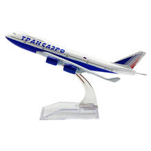 16CM Airplane Russian Transaero Airlines Boeing B747 Diecast Alloy Metal Plane Aircraft Model Toys Kids Gift Collectible Display 2024 - buy cheap