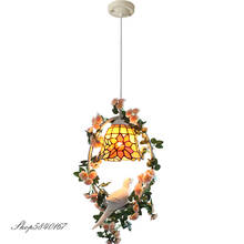 Luz pingente estilo pássaro flor turco tiffany, lâmpada suspensa para sala de estar, luminária moderna, decoração de casa, lâmpada de coroa, luz pendente 2024 - compre barato