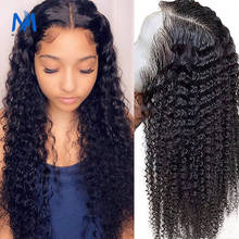 Peruca curta ondulada de cabelo humano, peruca de cabelo encaracolado com onda mágica à prova d'água para mulheres negras, bob long frontal brasileira de 30 polegadas 2024 - compre barato