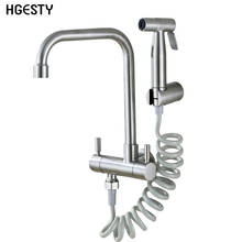 Wall Mount Kitchen Faucet Stainless Steel Cold Water Tap Quick Open Balcony Laundry Pool Faucet With Bidet Sprayer Shower Nozzle 2024 - buy cheap